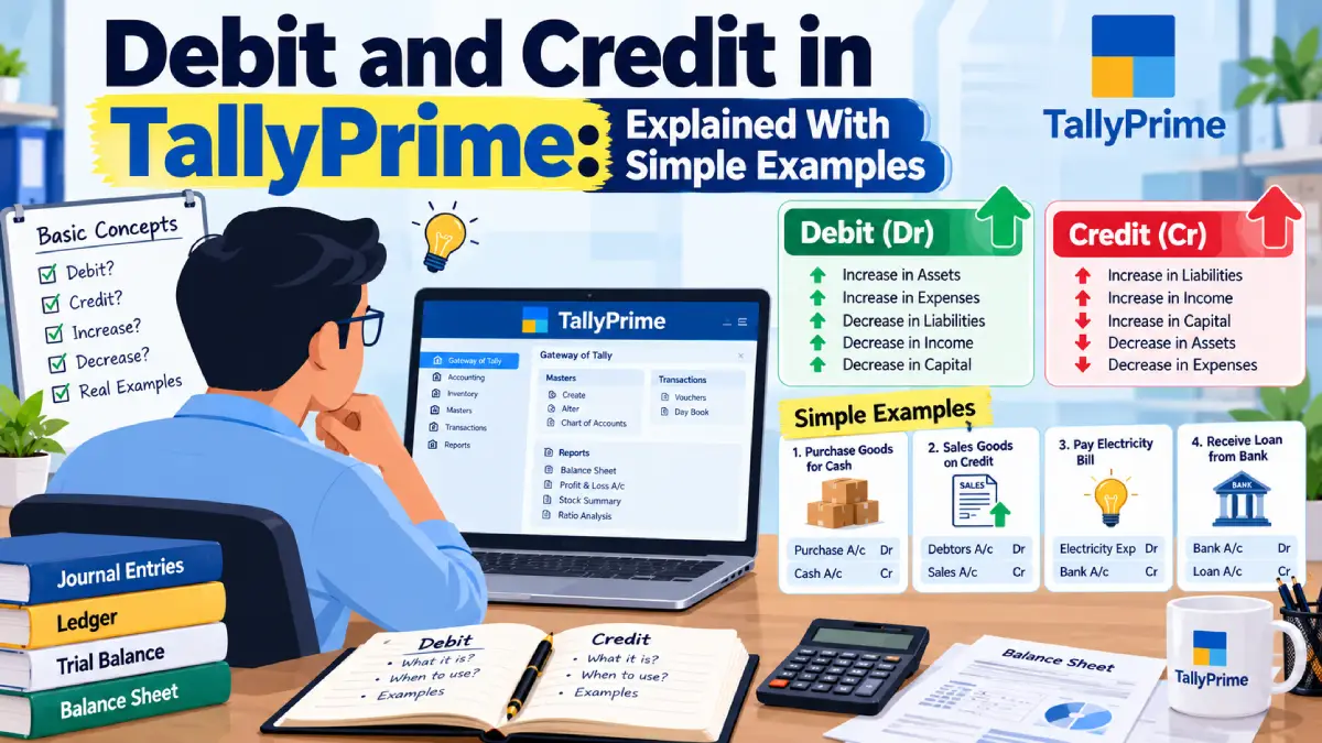 Debit and Credit in TallyPrime: Rules, Examples & Entries